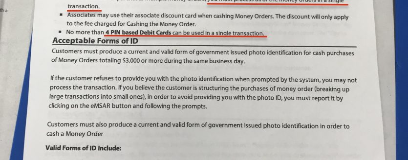 Walmart Money Order Procedures Policy copy