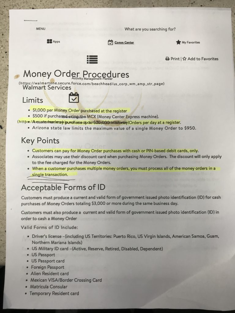 Walmart money order limit clearance 2019