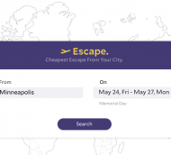 Escape:  New Website for Finding Cheap Flights