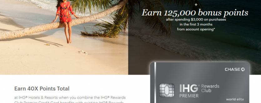 Chase IHG Premier Up To 125,000 Points + $50 Statement Credit