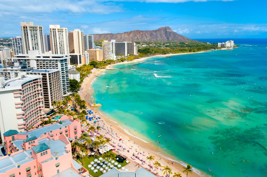 Waikiki beach on Oahu, Hawaii - Million Mile Guy