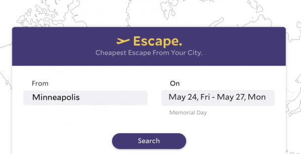Escape:  New Website for Finding Cheap Flights